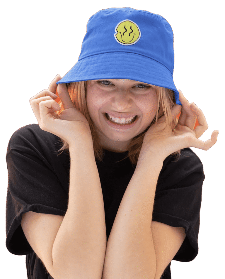 Mockup of a Smiling Woman Wearing an Embroidered