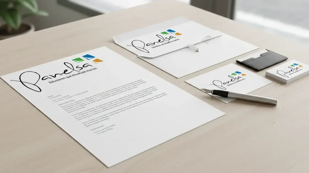 Papel con membrete y sobres Materiales marketing panelsa publicidad